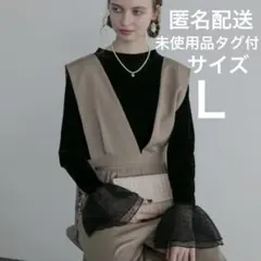 新品未使用品タグ付＊シアーフレアスリーブ　ベロアハイネックプルオーバー　ブラウス