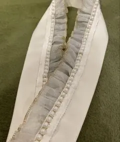 重ね衿　パール　金縁レース　成人式　振袖　卒業式　袴　伊達襟　重ね襟　襟飾り