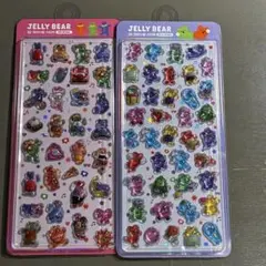 【韓国限定】JELLY BEAR 3D クリスタルステッカー 2枚セット