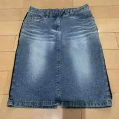 デニムタイトスカート　ラインストーン