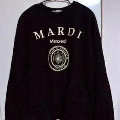Mardi Mercredi トレーナー★マルディメクルディ BLACK 新発売/即発○Mardi Mercredi○ SWEATSHIRT DDANJI_BLACK CREAM (Mardi
