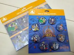 東京ディズニーリゾート 40周年記念ハロウィーン缶バッジセットとメモセット