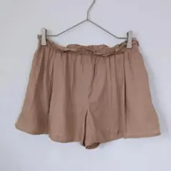 【ジルスチュアート】ショートパンツ 短パン フレア 綿混 薄地 裏地あり 無地