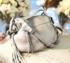 box21 ボックス21 2way　ショルダーバッグ　金具　レザー　シボ革