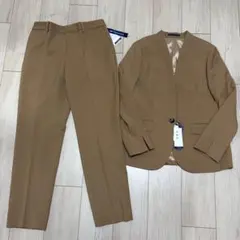 《新品》レミュー ノーカラージャケット パンツ セットアップ　ブラウン　11