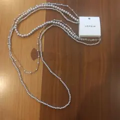 LEPSIM　レプシィム　 3連ボールネックレス　メタル×ビーズ