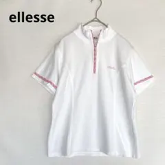 エレッセ 半袖シャツ ハーフジップ【L】白 ゴルフウェア スポーツウェア