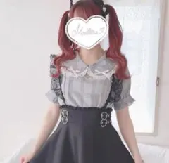 MA*RS マーズ ハートくり抜きトップス グレー チェック