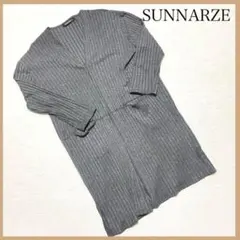 SUNNARZE リブロングカーディガン LL グレー 長袖 シンプル