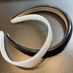 キッズ　女の子　カチューシャ　ヘアアレンジ　ヘアアクセサリ小物　黒白メルカリ便