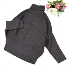 アメリカンホリック（F）タートルネックニットセーター ドルマンスリーブゆったり