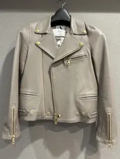 グレー ライダースジャケット