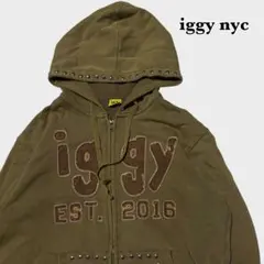 iggy nyc Patchwork Studded Zip-Up Hoodie