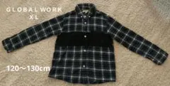 GLOBAL WORK XL チェック柄シャツ 120~130cm