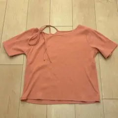 Kastane リブカットソー 半袖 ピンク