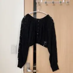 【archives】総レース クロップド丈 ブラウス ブラックのサムネイル