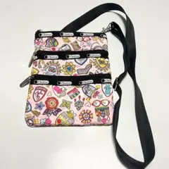 LeSportsac レスポートサック 3段ジップ ナイロン ショルダーバッグ