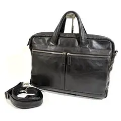 美品★ 海老名鞄 ビジネスバッグ ショルダーバッグ 2way レザー A4収納