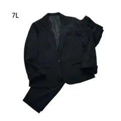 洗える 大きいサイズ 23号Alotta パンツ スーツ セットアップ ブラック