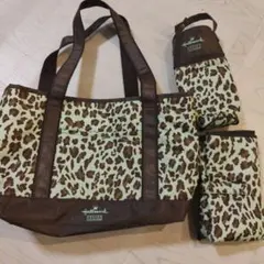 ヒョウ柄トートバッグ 大きめ 折りたたみポーチ付き