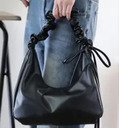 florist 韓国ファッションシャーリングラッフルリボンレザーショルダーバッグ