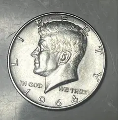 1964年ケネディハーフダラー銀貨（ミントマークD）ハイグレード