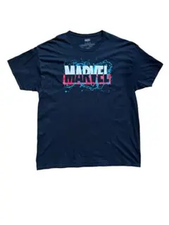 【MARVEL】 グラフィック Tシャツ ネイビー　2XL 古着　海外