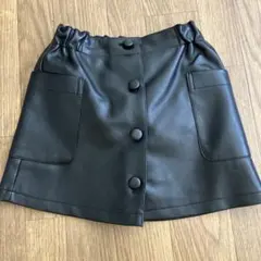 GU フェイクレザー キュロットスカート 110cm