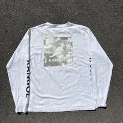 KANGOL 長袖Tシャツ ホワイト ロゴプリント Mサイズ