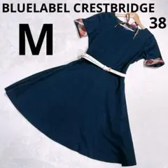 BLUELABEL CRESTBRIDGE ワンピース　チェックリボン　M相当