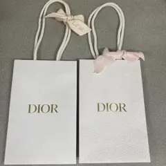 Dior ショッパー　紙袋　リボン　ピンク　ディオール