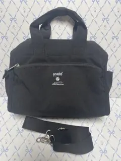 anelloGRANDE 2WAYミニボストンショルダー（ブラック）