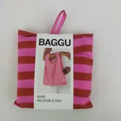 新品未使用 【BAGGU バグゥ】BABY ベイビー ピンク×レッドストライプ