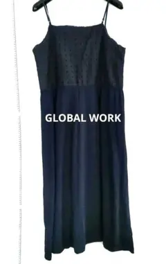 《送料込》 GLOBAL WORK ネイビー キャミワンピース L