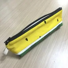スイカ柄 ペンケース 大容量 スリム 帆布で丈夫 かわいい ハンドメイド