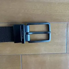 LACOSTE ブラック&ブラウン レザー ベルト