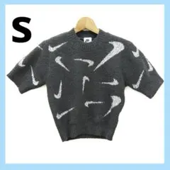 ナイキ ウィメンズ NSW コージー ロゴ ニット グレー 白 総柄 半袖