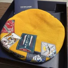 LAULHERE ベレー帽　Mサイズ　イエロー　ラスト1 ワッペン　刺繍