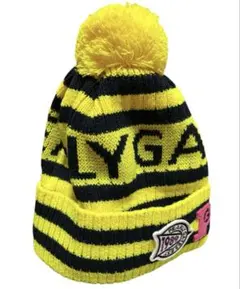 新品 未使用 PEARLY GATES リブ編み ロゴニットキャップ イエロー