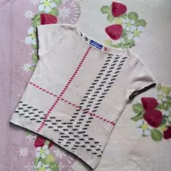 美品　バーバリーブルーレーベル　半袖ニット S チェック柄