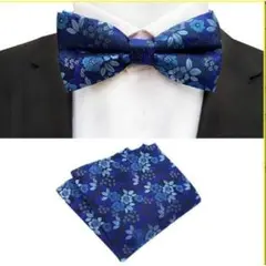蝶ネクタイ　ポケットチーフ　2点セット　結婚式 イベント　ワンタッチ　格安　小物