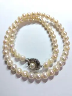 あこや真珠 6.5mm パール ネックレス SILVER刻印