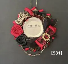 痛ロゼット　ロゼット　痛バッグ　赤　スカーレット　黒　金
