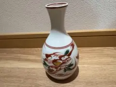 【銘あり】赤い花模様の陶器徳利