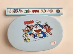 ドラえもん 子ども用弁当箱とお箸セット　水色 当時もののサムネイル