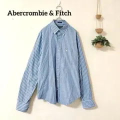 アバクロンビー&フィッチ/ボタンダウンシャツ/ストライプ/S/青/長袖/アメカジ
