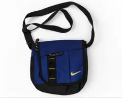 NIKE ナイキ ショルダーバッグ ブルー ブラック 刺繍ロゴ Y2K 古着