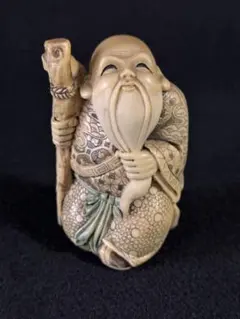 象牙風オブジェ　作家物絵画付き 象牙風オブジェ 作家物絵画付き