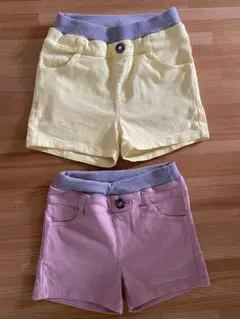 カラーデニムショートパンツ　2点セット