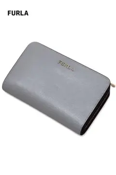 FURLA 二つ折り財布 グレージュ 箱・保存袋付き - メルカリ